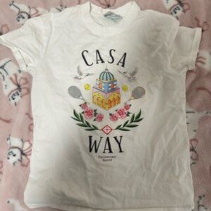 Casablanca White Graphic Tee with Casa Way Design